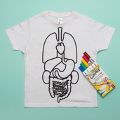 Zabawka STEM: Koszulka do nauki anatomii i flamastry, rozmiar 128 , Koa Koa
