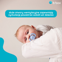 b.box Smoczek dla noworodka i niemowlaka 2 szt.– symetryczny smoczek silikonowy 0 – 6 mies. niebieski/błękitny