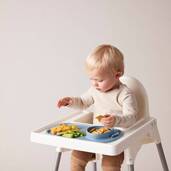 b.box roll + go Zwijana mata BLW do nauki samodzielnego jedzenia dla dzieci błękit